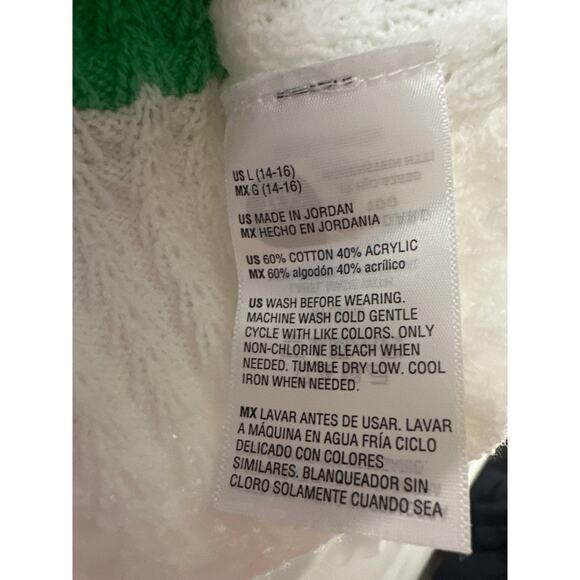 EPIC THREADS White Striped Cardigan SIZE 14 16 Girl’s Green Pink Basic Classic - Picture 4 of 6